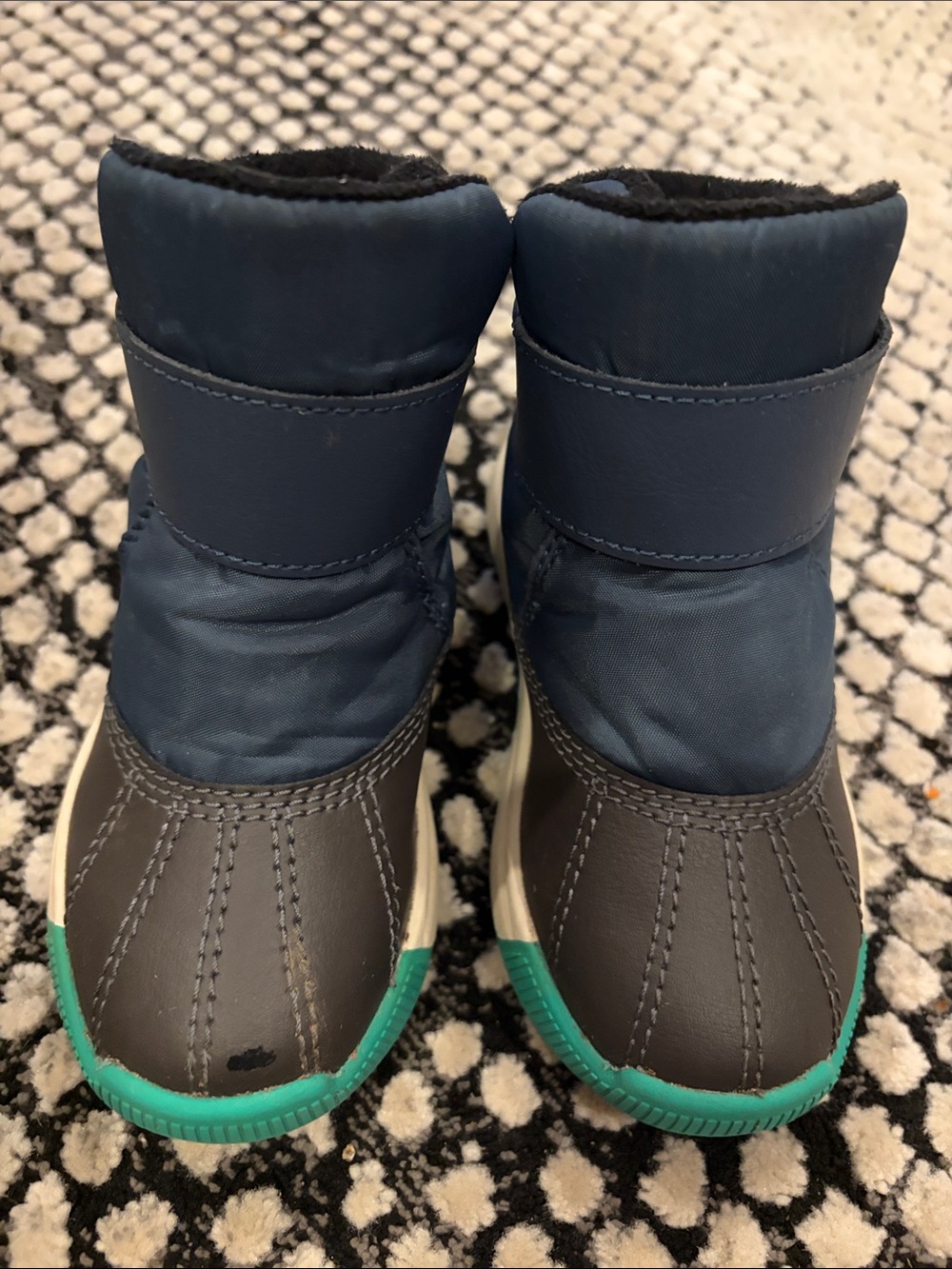 Kids Navy and Teal Winter Boots - Cozy Waterproof Snow Boots